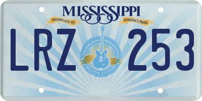 MS license plate LRZ253