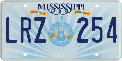 MS license plate LRZ254