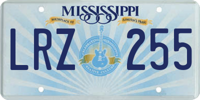 MS license plate LRZ255