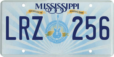 MS license plate LRZ256