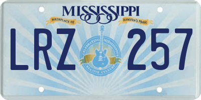 MS license plate LRZ257