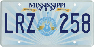 MS license plate LRZ258