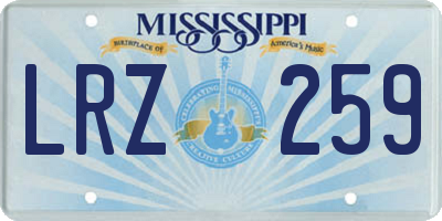 MS license plate LRZ259