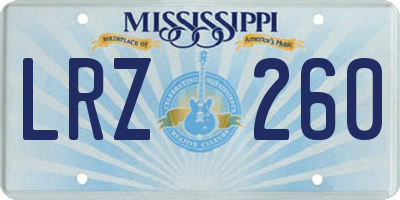 MS license plate LRZ260