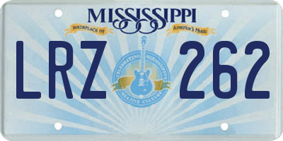 MS license plate LRZ262