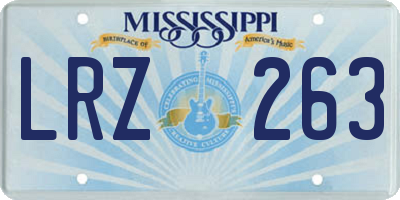 MS license plate LRZ263