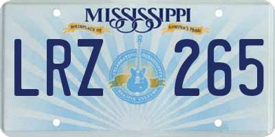 MS license plate LRZ265