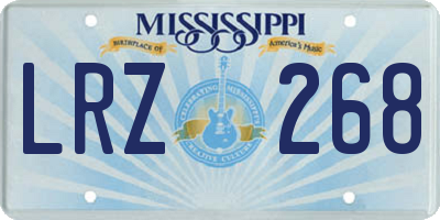 MS license plate LRZ268