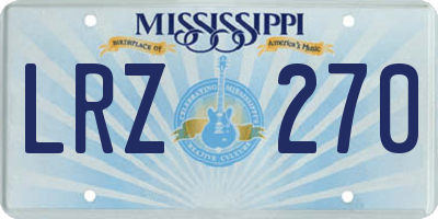 MS license plate LRZ270