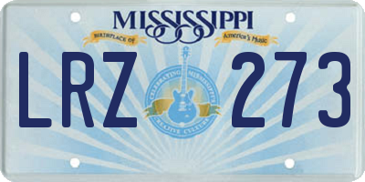MS license plate LRZ273