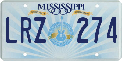MS license plate LRZ274