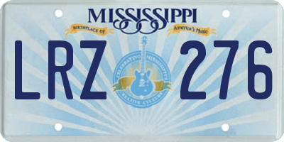 MS license plate LRZ276