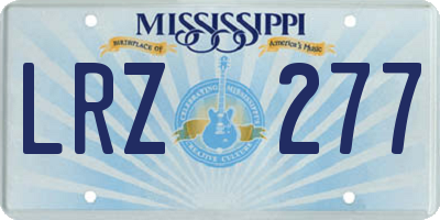 MS license plate LRZ277