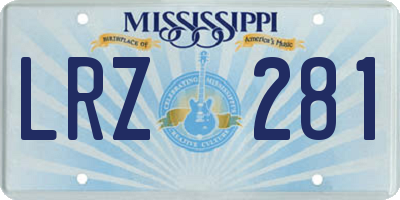 MS license plate LRZ281