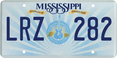 MS license plate LRZ282