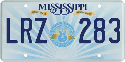 MS license plate LRZ283
