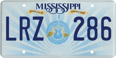 MS license plate LRZ286