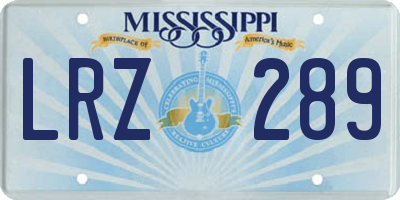 MS license plate LRZ289