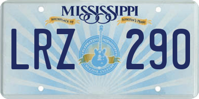 MS license plate LRZ290