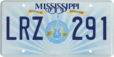 MS license plate LRZ291