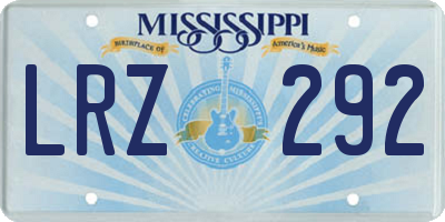 MS license plate LRZ292