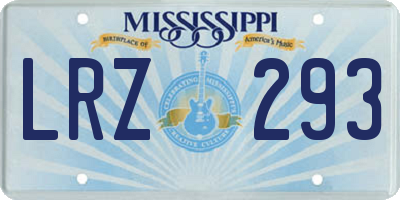 MS license plate LRZ293