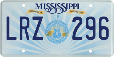 MS license plate LRZ296