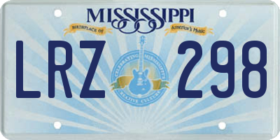 MS license plate LRZ298