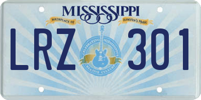 MS license plate LRZ301