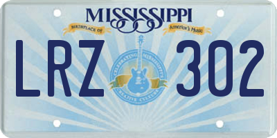 MS license plate LRZ302