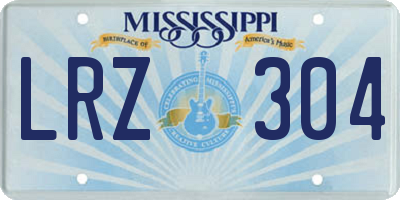 MS license plate LRZ304