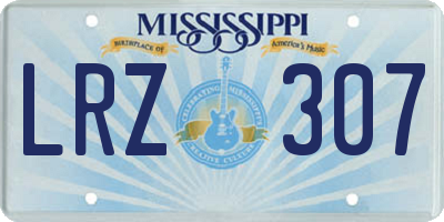 MS license plate LRZ307