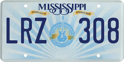 MS license plate LRZ308