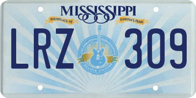 MS license plate LRZ309