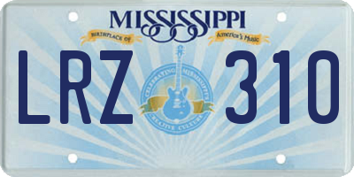 MS license plate LRZ310