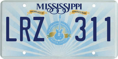 MS license plate LRZ311
