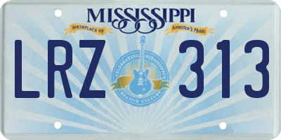 MS license plate LRZ313