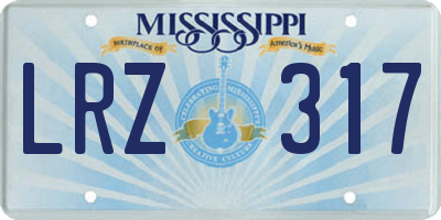 MS license plate LRZ317
