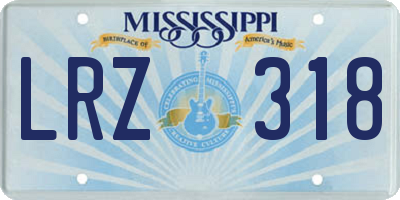 MS license plate LRZ318