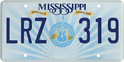 MS license plate LRZ319