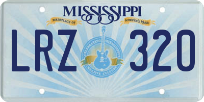 MS license plate LRZ320