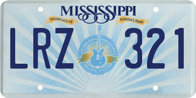 MS license plate LRZ321