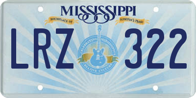MS license plate LRZ322