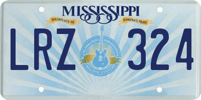 MS license plate LRZ324