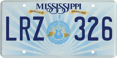 MS license plate LRZ326