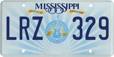 MS license plate LRZ329