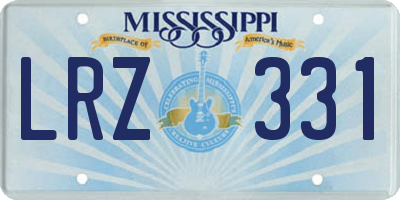 MS license plate LRZ331
