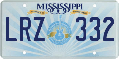 MS license plate LRZ332