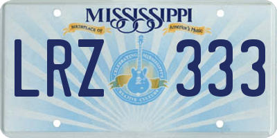 MS license plate LRZ333