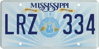 MS license plate LRZ334